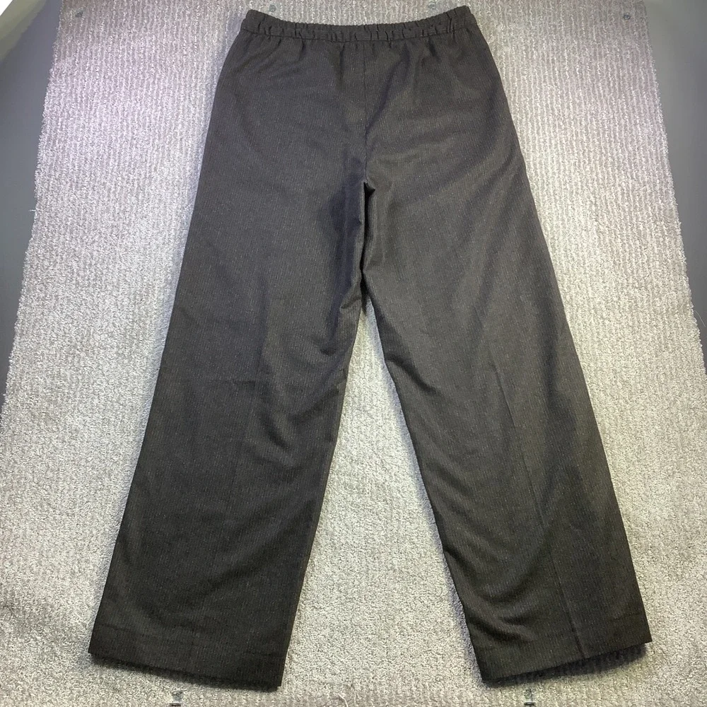 Sandro Womens Brown Pinstripe Wool Blend Wide Leg Drawstring‎ Pants 42 NWT